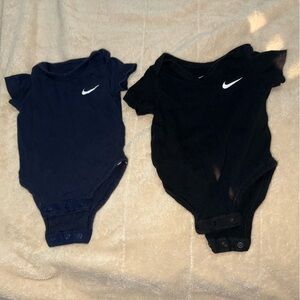 Set Of Two Nike bodysuits /One Piece short sleeve. Navy and Black Size 3Month